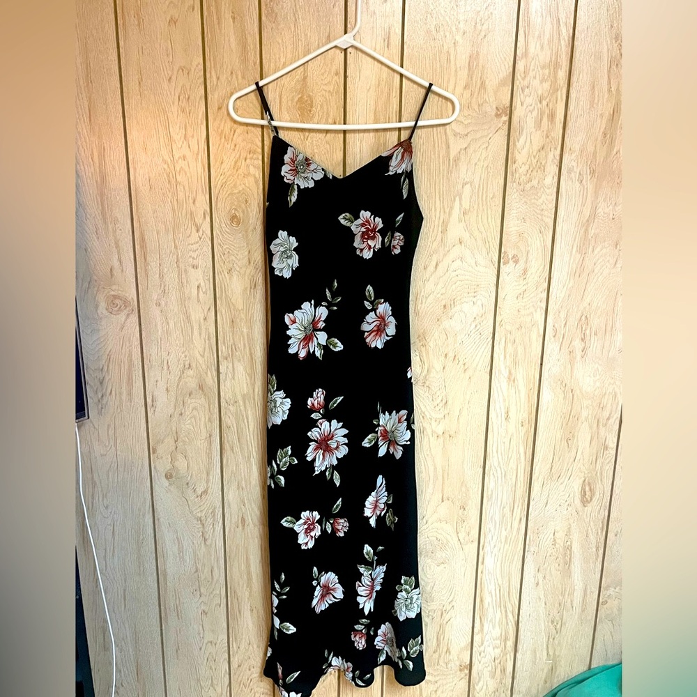 Black floral maxi dress